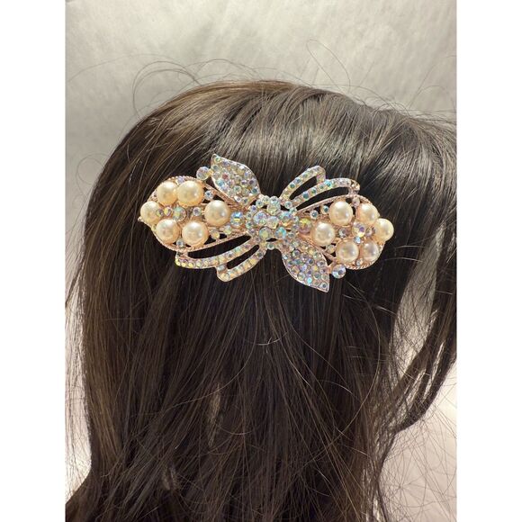 Rhinestone Pearl Hair Clip - Picture 1 of 3